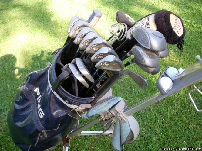 A complete set of Ping Golf clubs. - Price: $ 350.00