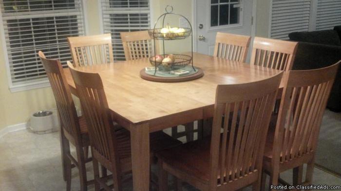 Counter height dining table with 8 chairs - Price: $650
