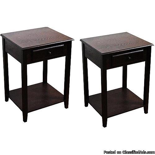 End Table With Drawer, Espresso (New) - Price: 39