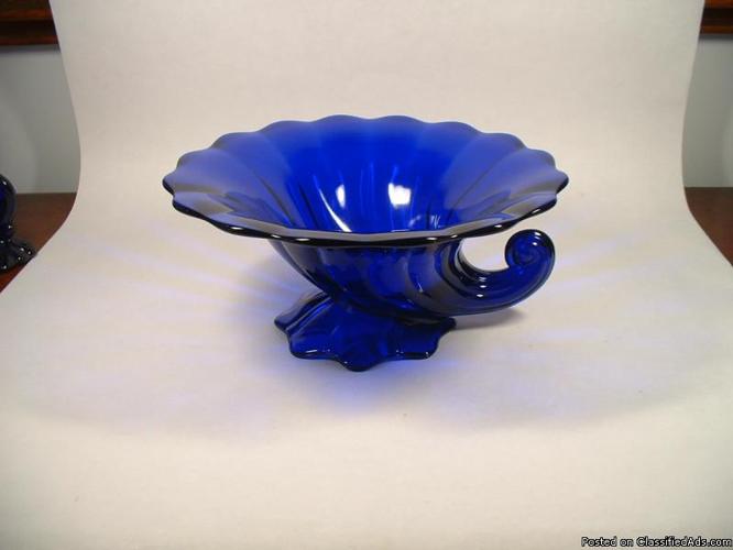 Heisey Stiegel Blue Horn of Plenty Bowl - Price: $865