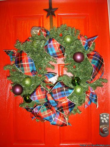 Holiday Plaid Wreath by Diva d. - Price: 50.00