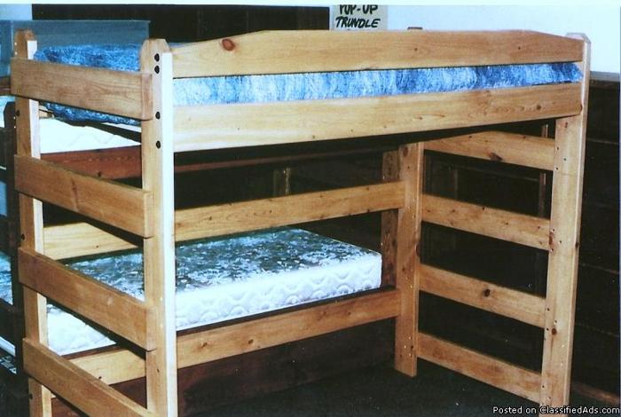 NEW Loft Bed Solid pine wood, Handcrafted Dark Walnut - Price: $265