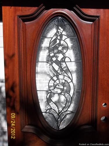 solid oak door with oval belved glass - Price: 900