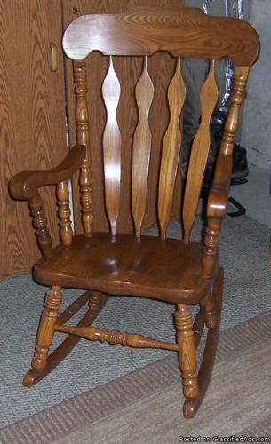 Solid Oak Rocking Chair - Price: $150.00