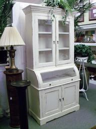 Whitewashed Country Roll Top Cabinet - Price: 488.00