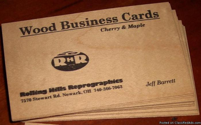Wood business cards printed - Price: 30