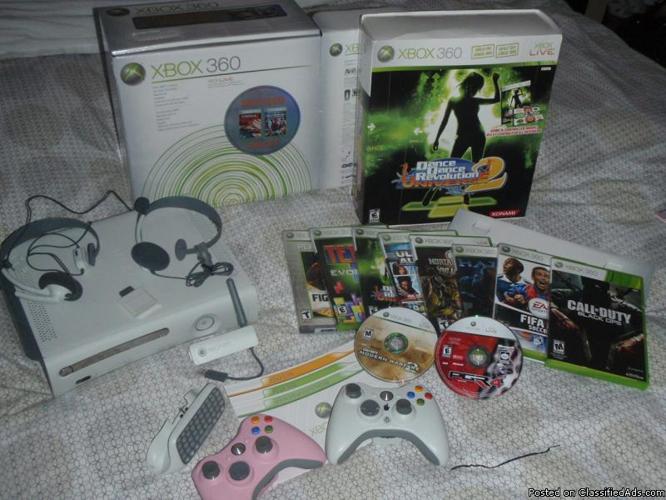 Xbox 360 250 GB hard drive with games and more.. - Price: 600