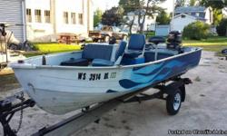 14 foot aluminum boat with a 25 hp mercury motor comes with 2 anchors batery and trailer motivated seller want gone asap 1300 obo call or text 920-948-1150 will deliver with in 50 miles of fond du lac wisconsin