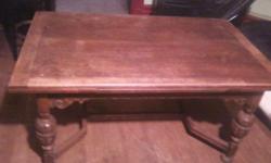 nice 30s oak dining room table no chairs hand carved legs $275 obo