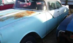 1955 Pontiac 2 Door Hardtop No engine or transmission. Floors need repair and so do the rockers. Quarter panels and fenders are good. I can help arrange shipping. For more information call 219-310-4132 or click here to see more pictures