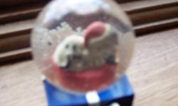 Great clear 1960 Disney Water Globe from J.C. Penny's Dalmation puppy with RED STOCKING CAP ON. WAS ASKING $300.00 LOWERED TO $250.00