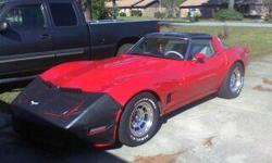 Red 1981 corvette 350, 75% restored and driveable. runs good, very fast, a must see