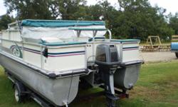 20Ft Pontoon, with 65 HP Suzuki, Oil Injected Motor. Trolling motor,fish finder, two live wells
Trailer included (New wood & Carpet). Lifejackets,port potty,swim ladder
Good condition, new canvas top and storage cover.