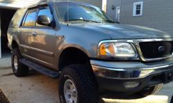 1999 Ford Expedition with 120k, garage kept, very clean
So many extras, all new and in excellent condition, here are a few
performance chip
K&N air filter
dual exhast,
4 inch lift kit,
new 33 inch tires along w matching spare and rim,&nbsp;
Alpine Stereo,