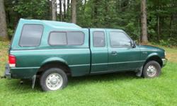 2000 ford ranger ,,extended cab with cap, 2wd, stick, 175k, 4 cyl, runs good ,no rust on cab&nbsp; bed needs work&nbsp;