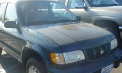 **2000 KIA SPORTAGE GREEN STOCK#5650986**
*ASKING PRICE $2,988 PLUS TAX AND DOC FEES *
CALL TODAY FOR MORE INF, @(909)984-8000
WE ARE OPEN 7-DAY'S A WEEK ....
DC MOTOR SPORTS INC,
958 E. HOLT BLVD
ONTARIO CA, 91761
(909)984-8000
10AM - 7PM
*--EASY