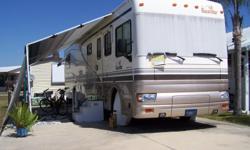 Super Clean 39ft Turbo Diesel. Sleeps 6, washer/dryer, side by side refrigerator/freezer with ice maker, 2 TV's, DVD/VCR, CD player, new tires all around, awnings all around, front window cover, 3 shades added to inside front 3 windows, REMCO tow bar