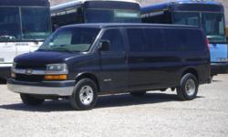 Body Manufacturer and Model: Chevrolet
Year: 2004
Chassis: Chevrolet Express
Engine: 6.0 Liter Vortec V8
Transmission: Automatic w/ Overdrive
A/C & Heat: Yes
Passenger Seating Capacity: 14 + Driver
Seating: Comfortable Bench Seating
Seatbelts: Yes