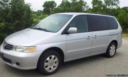 2004 Honda Odyssey EX, Silver in Color
VTEC 3.5L V6 Automatic, w/ 143,200 miles
FWD, Traction Control,
AC/Heat in Front and Rear, Gray Cloth Interior, Pwr dr Seat
Pwr Steering, Pwr Windows, Pwr door locks, Tilt wheel, Cruise Control,
AM/FM Stereo