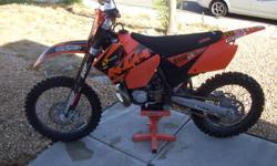 2006 KTM 250 SX. Very clean, meticulously maintained, new top end done in March, new rear tire, carbon fiber skid plate, carbon fiber pipe guard, XC tank (2.9 gallons) currently on the bike, have stock SX tank. FMF Turbine Core Spark arrestor, have stock