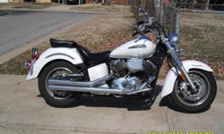 2008 white Yamaha V-Star Classic 1100
In excellent condition! Has low miles and looks, runs and SOUNDS great!
Mileage: 1065
Accessories:
Lizard Lights
Roadburner Pipes
Hypercharger
Floor Boards for both driver and passenger
Has been stored in a garage