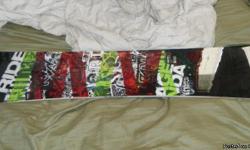 This is a brand new 2009 Ride board. I got it right when it came out but had broken my leg so i never got to use it.
The board is 61.5 inches and seperately cost $200
The bindings are brand new black flow bindings missing one plastic base plate,