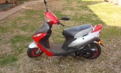 2009 Rocketta scooter runs great 100 miles to a tank of gas moving and have no place to store.Battery may need replaced been sitting all winter.Battery cost 35.00 at walmart. great for in town use.phone #812-552-4634