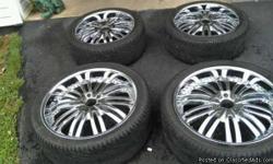 Motivated Seller...These are a 5 x 4.5 ...22" on the back 20" in the Front...The offset makes the vehical look Real Sporty. 90% Tread Life worn evenly on the Tires. Im was asking $1100 for the set... All Rims match with no cosmetic damage or curb marks