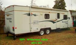 2004 29ft. Wilderness Yukon Travel Trailer
Bunk Beds on one end, Queen Bed in Bedroom on the front end
new heavy duty jacks all around, extra clean and spacious.
Extra Nice! Want Last Long!!! Just pay the payoff amount
This is not a Take over payment Loan