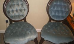 I have 2 beautiful victorian parlor chairs. The upolstry is blue. Email crystalvaughn09@yahoo.com