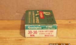 This is 30-30 Remington 170gr. Core-Lokt Soft Point Ammo. The bullet in this ammo has a Soft point with a shape that provides a broad frontal area for high energy impact and rapid expansion. The Bullet cores are ?Lokt? in place to provide deep penetration