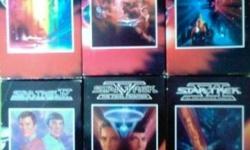 THE WRATH OF KHAN THE FINAL FRONTIER THE SEARCH FOR SPOCK THE UNDISCOVERED COUNTRY THE VOYAGE HOME ALL SIX VIDEOS ARE IN EXCELLENT CONDITION ASKING $15 OBO. IF INTERESTED CALL TIM @8 1 8 - 634 0751 (NO TEXTING)