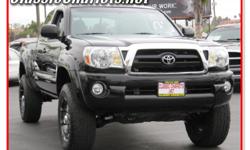 2007 Toyota Tacoma PreRunner SR5 w/ 4.0 liter V6, Automatic, Anti-lock brakes, power locks windows and mirrors, cruise control, rear differential lock, 110v power outlet, slide rear window, bedliner, tow package, TRD package, and alloy wheels.
Exterior: