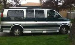 NiCE CLEAN FAMiLY VAN
138,000 miles runs very smooth NO mechanical problems.
Electric power locks, power windows ,lights in the back
This van is green & gray,clean cloth gray interior 4 captain seats a bench seat that turns into a full size bed
20'inch