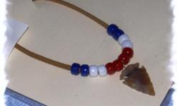 Home made Adjustable Suede Arrowhead Necklaces with beads. Go to shop.wyldboreracing.net with free shipping.