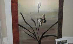 Beautiful authentic/original hand painted canvas paintings. Set of 3, 'Transcend' Fall of 2008 and Asian Wild Flowers, 2008. Beautiful in a group or individual.