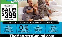 &nbsp;
The Mattress Capital
Simmon's BeautyRest King and Queen Floor Models discounted $100's off to make room for new inventory!
All the Top Simmon's Models:
*Roxbury
*Kimble Ave
*Dade PillowTop
Stop in for a Comfort Test and be sleeping on your new