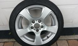 Four 17" BMW 321i Coupe 5 spoke rims with&nbsp;Continental Conti SportContact 2 SSR tires. Almost brand new.
Asking $600.&nbsp;Will sell locally, not shipped.