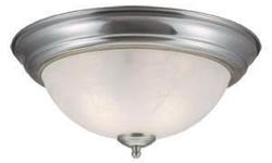 Ceiling Flush Mount Lights. New in Box Direct from Mfg. for
local pick up at our warehouse/Design Showroom:
13"W x 6"H - Large Ceiling Mount Light Fixture with Alabaster Glass or Clear Ribbed glass with Brushed Nickel Finish (Takes 2-75W Bulbs) $12.00
