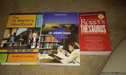 TWO BOOKS FOR SALE&nbsp;
ENGLISH 1301 THE ST.MARTIN HANDBOOK BOUGHT USED
ITSW 1401 INTRO TO WORD PROCESSING BOUGHT BRAND NEW