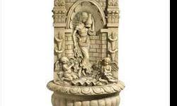 cherubs wall fountain
A beautiful and inspiring bas-relief wall fountain depicts a maiden attended by two adorable cherubs. Lightweight fiberglass and poly-resign construction has the appearance of antique stone! Pump included. UL recognized. May require