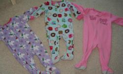 Get ready for the cold weather, these outfits and pj's were perfect in keeping my baby girl warm and cozy. All are clean, in good condition and come from a smoke free home.
Pajamas are Carter's 'Just One You' size 12 months
Both pants and coordinating