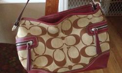 Beautiful coach bag maroon and tan good condition