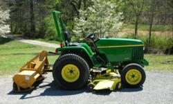 NO REASONABLE OFFER REFUSED****This John Deere 28 horse 3005 has only been used 43 hours. It is a 4WD and has turf tires and a manual transmission. It comes with a Midmount 5' mowing deck and pull behind tiller. Contact Mark (205) 647-0415