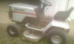 RIDER IS AN 11 HP 38" DECK. RUNS AND MOWS...HAS NEWER STARTER, DECK BELT AND ONE NEW BACK TIRE...ITS A 5 SPEED WITH REVERSE....ONE PUSH MOWER IS A YARD MACHINE 4.5HP 22" CUT, RUNS AND MOWS. OTHER ONE IS A LAWNBOY SELF PROPELLED. IT DOES NOT RUN....240.00
