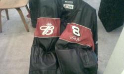 Dale Earnhardt Jr. No.8 Budwiser sponsered black and red leather jacket Mens 2XL. &nbsp;Wilson made jacket.