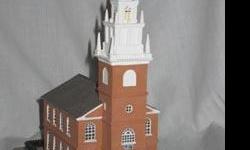 Old North Church by Danbury Mint, part of the Historic American Churches series
Boston, Massachusetts
Comes with Certificate of Authenticity which has a name typed on it and 3 sets of staple marks at the upper left corner.
Serial number A965
App. length 5