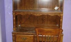 Desk w/hutch & shelves above - comes with matching chair. Great shape.