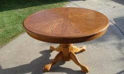 &nbsp;The Oak dining room table has a 48" diameter with your standard table height. We are asking $60 for the table by itself. The table with the 4 chairs we're asking $100.
&nbsp;&nbsp;&nbsp;&nbsp;Due to constant emails from scammers, we except CASH ONLY