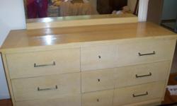 Six Drawer Dresser with attached Mirror